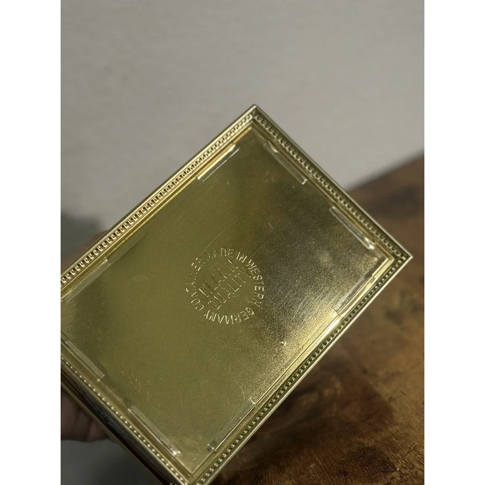 Vintage Klann Quality Embossed Tin Box - Western Germany - Ornate Carriage Scene